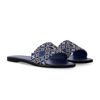 Louis Vuitton Lily Flat Slides Women Monogram Jacquard 1AHM75 Navy Blue