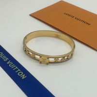 Louis Vuitton LV Block Monogram Crystals Bracelet In Gold