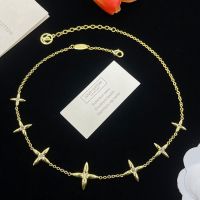 Louis Vuitton Louisette Signature Necklace in Metal with Diamonds Gold