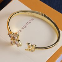 Louis Vuitton Louisette Signature Bracelet in Metal with Crystals Gold