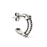 Louis Vuitton LV Lozine Hoop Earrings in LV Engraved Metal M03168 Silver