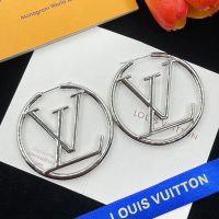 Louis Vuitton Louise Hoop GM Earrings in Metal Silver