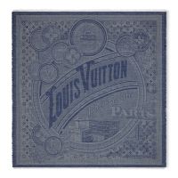 Louis Vuitton Malles Merveilleuses Shawl in Wool M94891 Navy Blue