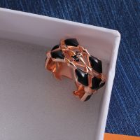 Louis Vuitton LV Malletage Open Ring in Metal with Enamel Rose Gold