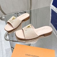 Louis Vuitton LV Mare Flat Slides Women Raffia Beige