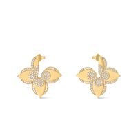 Louis Vuitton LV Medaillon Earrings in Metal with Crystals M01995 Gold
