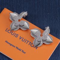Louis Vuitton LV Medaillon Earrings in Metal with Crystals Silver
