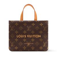Louis Vuitton Mini Shopper Tote in Monogram Cowhide Leather with LOUIS VUITTON Embroidered M27019 Brown