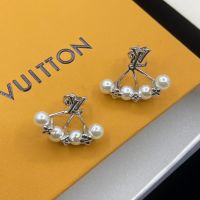 Louis Vuitton Minigram Pearls Earrings in Metal M01258 Silver