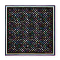 Louis Vuitton x TM Monogram Multicolor Square 90 Scarf in Silk M96095 Black