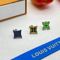 Louis Vuitton Monogram Party Earrings In Metal with Enamel Silver