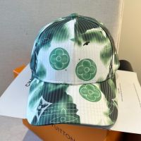 Louis Vuitton Monogram Stripes Baseball Cap in Cotton Green
