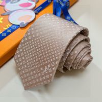 Louis Vuitton Monogram Jacquard Tie in Silk Khaki