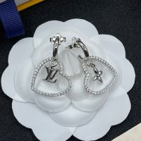 Louis Vuitton My LV Heart Earrings in Metal with Crystals Silver