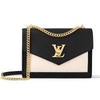 Louis Vuitton Mylockme Chain Bag in Soft Grained Calfskin M82121 Black/White