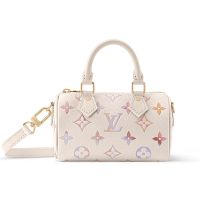 Louis Vuitton Speedy Nano Boston Bag in Bicolor Monogram Empreinte Giant Leather M25591 Beige/Multicolor