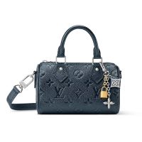 Louis Vuitton Speedy Nano Boston Bag in Monogram Empreinte Leather M26510 Navy Blue