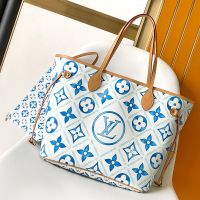 Louis Vuitton Neverfull MM Tote in Monogram Tiles Canvas M11263 Blue