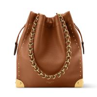 Louis Vuitton Noe Trunk Bucket Bag in Smooth Calfskin M29131 Brown