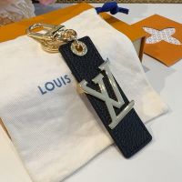 Louis Vuitton LV Oblique Tab Bag Charm in Grained Leather Black/Gold