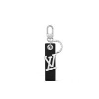 Louis Vuitton LV Oblique Tab Bag Charm in Grained Leather M01473 Black/Silver