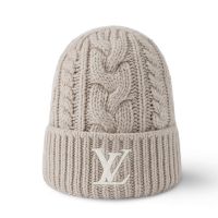 Louis Vuitton Only LV Mini Cable Beanie in Wool M5215A Beige
