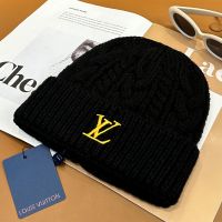 Louis Vuitton Only LV Mini Cable Beanie in Wool Black