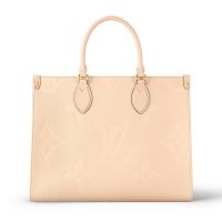 Louis Vuitton OnTheGo MM Tote in Monogram Empreinte Embossed Grained Leather M46531 Beige