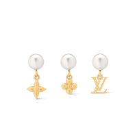 Louis Vuitton Pearl River Earrings Set in Metal M02810 Gold