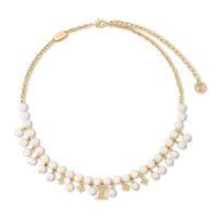 Louis Vuitton Pearl River Necklace in Metal with Resin Pearls M02640 Gold