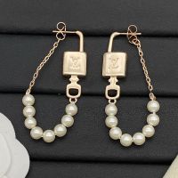 Louis Vuitton Pearlock Earrings in Metal with Pearls Chain Links Rose Gold