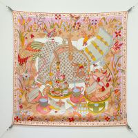 Louis Vuitton Picnic Square 90 Scarf in Silk M96463 Beige