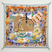 Louis Vuitton Picnic Square 90 Scarf in Silk M96354 Blue