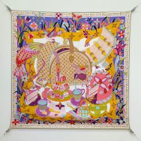 Louis Vuitton Picnic Square 90 Scarf in Silk Orange