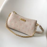 Louis Vuitton Pochette Liv Bag in Iconic Monogram Empreinte Leather M27741 Beige/Pink