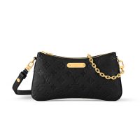 Louis Vuitton Pochette Liv Bag in Monogram Empreinte Leather M83301 Black