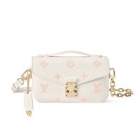 Louis Vuitton Pochette Metis East West Crossbody Bag in Iconic Monogram Empreinte Leather M27575 Beige/Pink