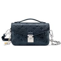 Louis Vuitton Pochette Metis East West Crossbody Bag in Monogram Empreinte Leather M26456 Navy Blue
