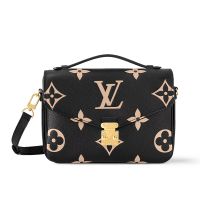 Louis Vuitton Pochette Metis Crossbody Bag in Bicolor Monogram Empreinte Giant Leather M45773 Black/Beige