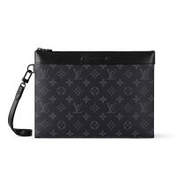 Louis Vuitton To-Go Pochette in Monogram Eclipse Canvas M81569 Black