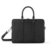 Louis Vuitton Porte-Documents Voyage PM Briefcase in Damier Infini Leather N40444 Black