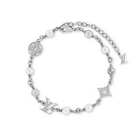 Louis Vuitton LV Pearls Bracelet in Metal M1384A Silver