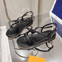 Louis Vuitton Rivage Flat Sandals Women Calfskin Black
