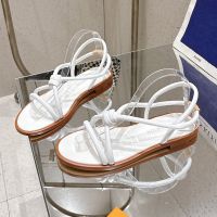Louis Vuitton Rivage Flat Sandals Women Calfskin White
