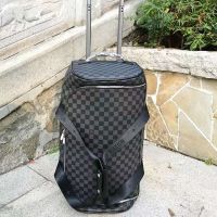 Louis Vuitton Rolling Duffel 55 In Damier Graphite Canvas Black