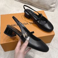 Louis Vuitton Romy Slingback Pumps 35mm Women Calf Leather Black