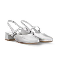 Louis Vuitton Romy Slingback Pumps 35mm Women Calf Leather Silver
