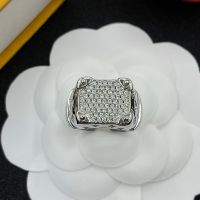 Louis Vuitton LV Rope Open Ring in Metal with Crystals Silver