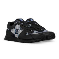 Louis Vuitton Run Away Sneakers Unisex Checkerboard Leather Black