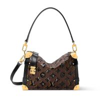 Louis Vuitton Side Trunk MM Handbag in Monogram Noir Canvas with Sequins M27036 Brown